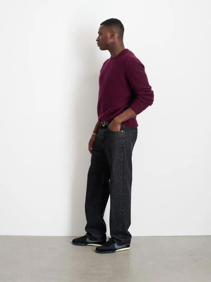 Alex Mill Jordan Sweater In Washed Cashmere Bordeaux Men Sweaters Sweatshirts