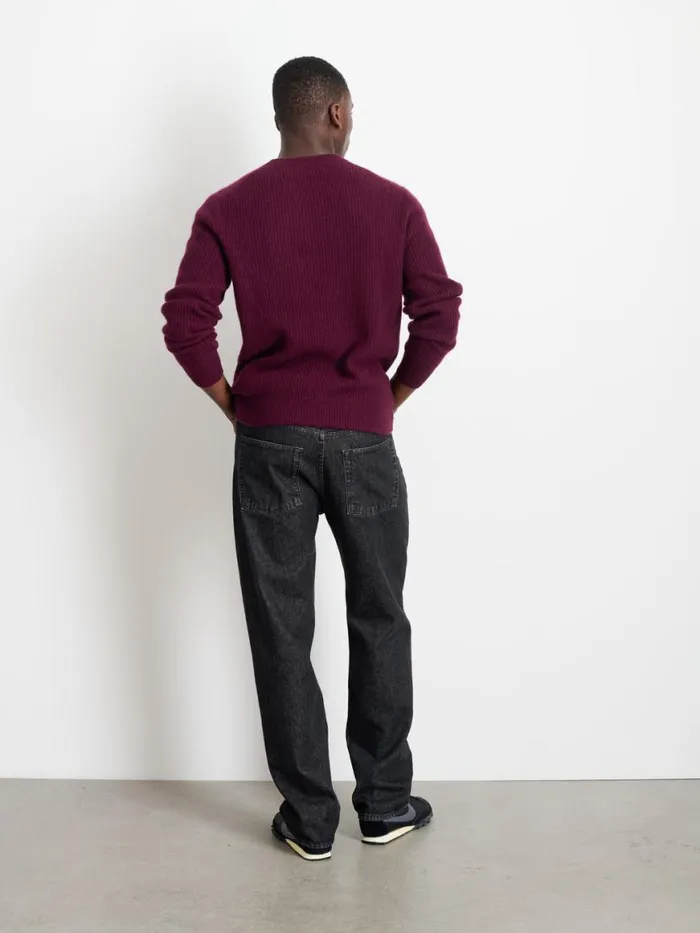Alex Mill Jordan Sweater In Washed Cashmere Bordeaux Men Sweaters Sweatshirts