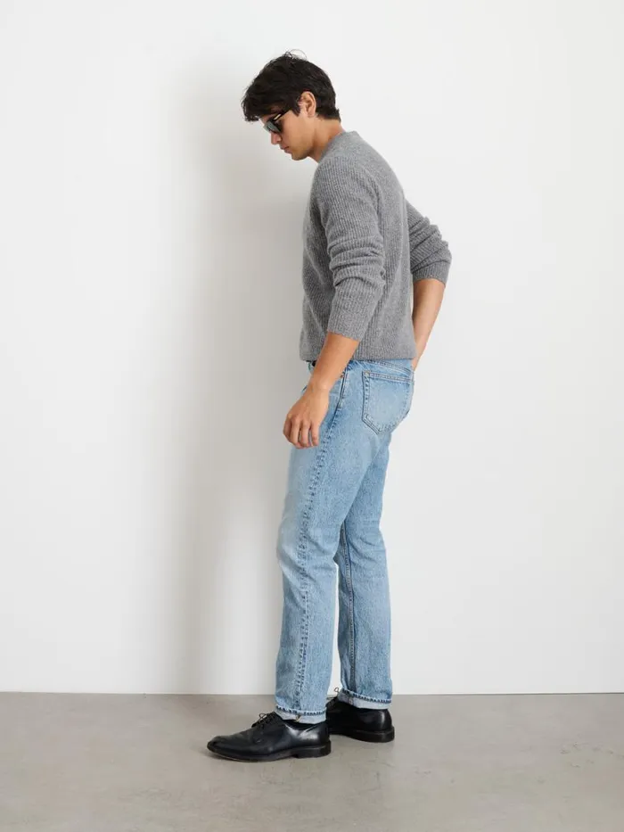 Alex Mill Jordan Sweater In Washed Cashmere Marled Heather Grey Men Sweaters Sweatshirts