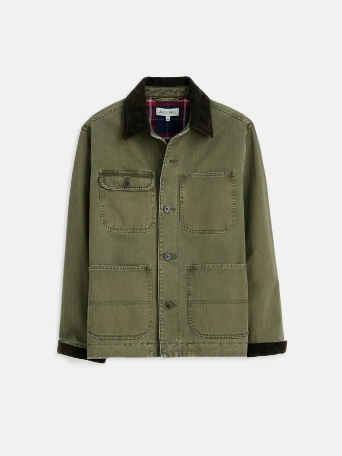 Alex Mill Lined Work Jacket In Cotton Herringbone Field Olive Men Jackets Coats Alex Mill Lined Work Jacket In Cotton Herringbone Field Olive Men Jackets Coats