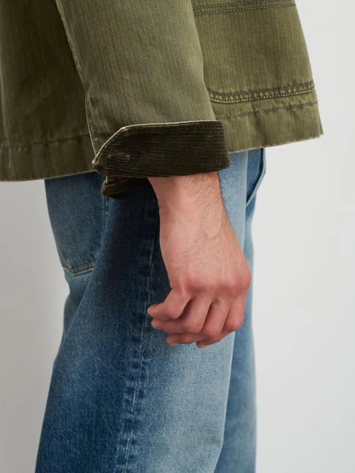 Alex Mill Lined Work Jacket In Cotton Herringbone Field Olive Men Jackets Coats