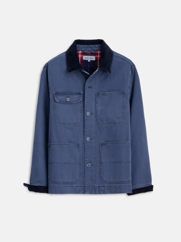 Alex Mill Lined Work Jacket In Cotton Herringbone Storm Blue Men Jackets Coats Alex Mill Lined Work Jacket In Cotton Herringbone Storm Blue Men Jackets Coats