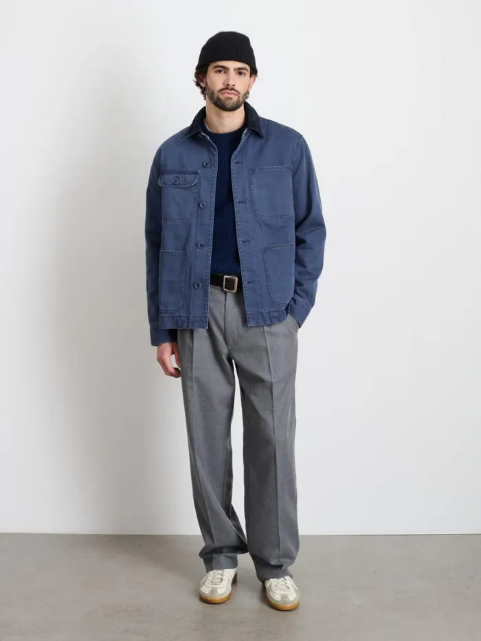 Alex Mill Lined Work Jacket In Cotton Herringbone Storm Blue Men Jackets Coats
