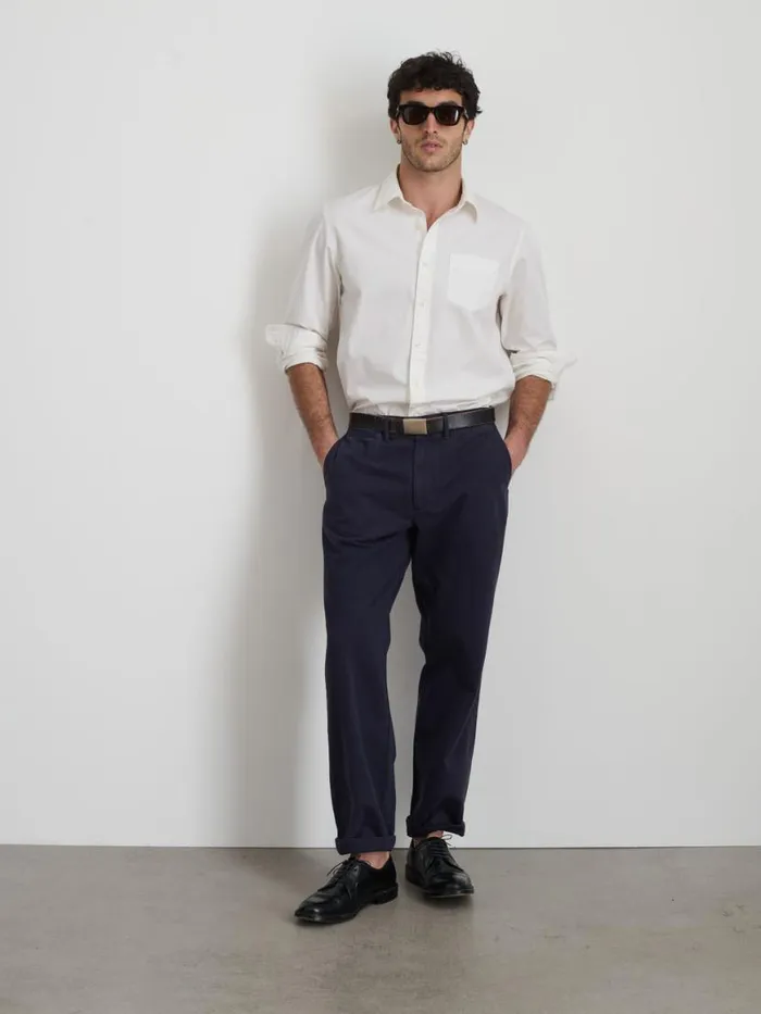 Alex Mill Long Inseam Straight Leg Pant In Vintage Washed Chino Dark Navy Men Suiting Blazers
