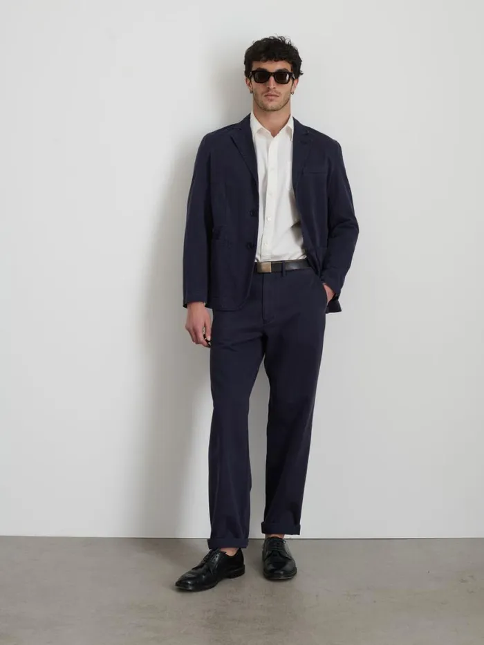 Alex Mill Long Inseam Straight Leg Pant In Vintage Washed Chino Dark Navy Men Suiting Blazers