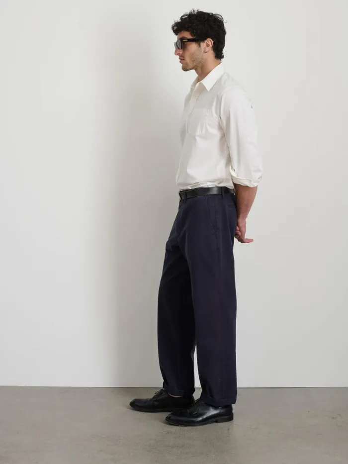 Alex Mill Long Inseam Straight Leg Pant In Vintage Washed Chino Dark Navy Men Suiting Blazers