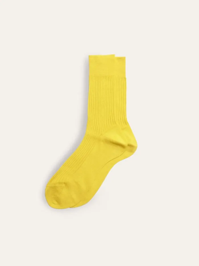 Alex Mill Maria La Rosa Bio Cotton Ribbed Socks Yellow Women Accessories