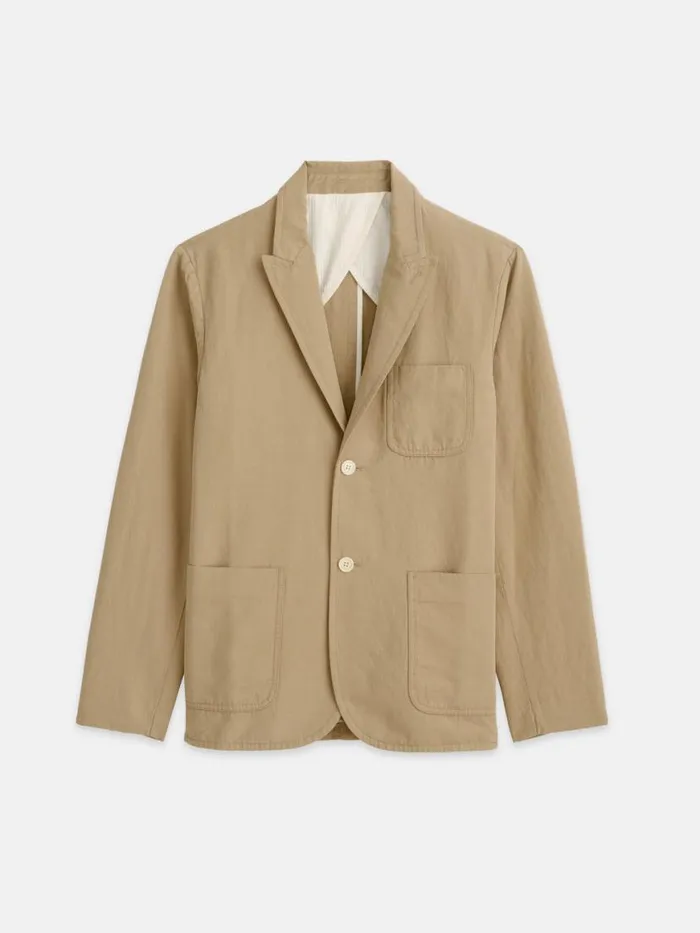 Alex Mill Mercer Blazer In Cotton Linen Khaki Men Suiting Blazers