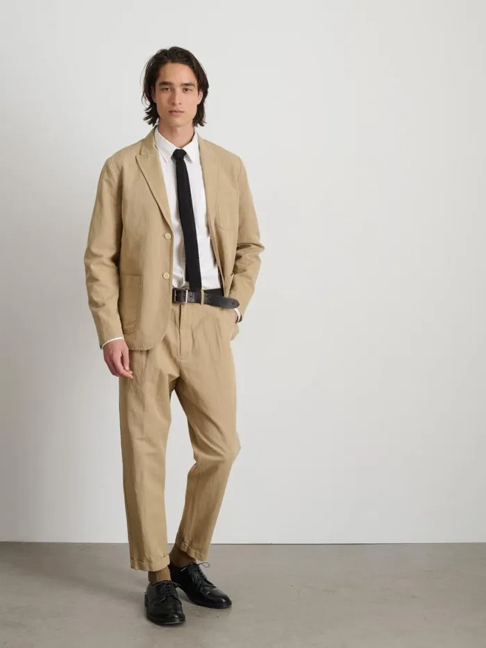 Alex Mill Mercer Blazer In Cotton Linen Khaki Men Suiting Blazers