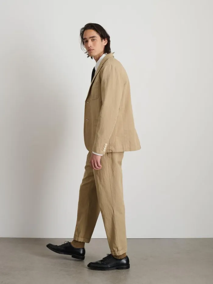 Alex Mill Mercer Blazer In Cotton Linen Khaki Men Suiting Blazers