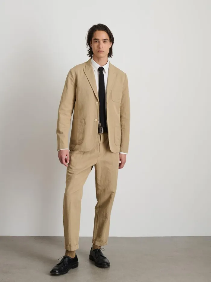 Alex Mill Mercer Blazer In Cotton Linen Khaki Men Suiting Blazers