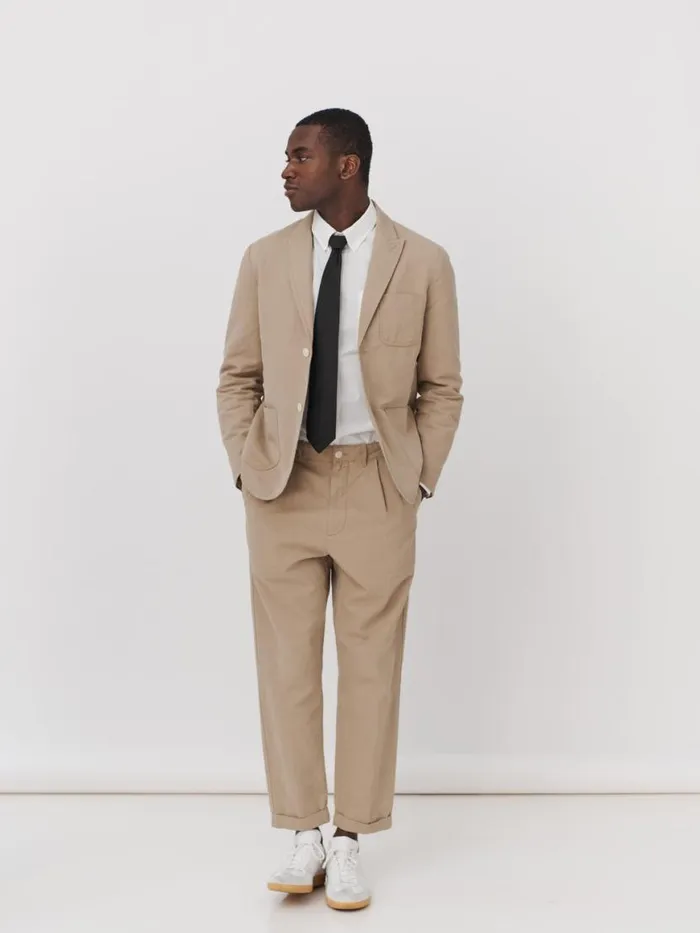 Alex Mill Mercer Blazer In Cotton Linen Khaki Men Suiting Blazers