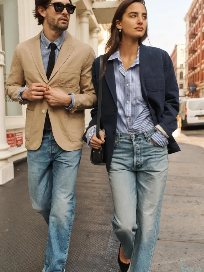 Alex Mill Mercer Blazer In Cotton Linen Khaki Men Suiting Blazers