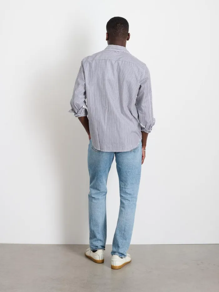 Alex Mill Mill Shirt In Striped Cotton Poplin Navywhite Men Shirts