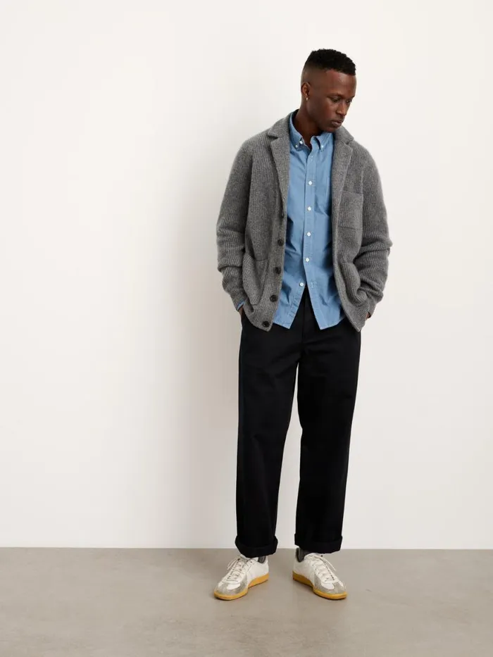 Alex Mill Mitchell Cardigan In Washed Cashmere Heather Pewter Men Sweaters Sweatshirts