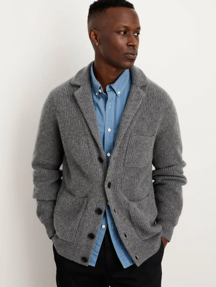 Alex Mill Mitchell Cardigan In Washed Cashmere Heather Pewter Men Sweaters Sweatshirts