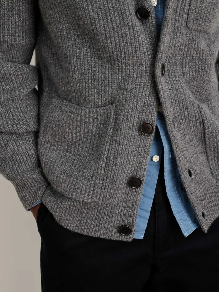 Alex Mill Mitchell Cardigan In Washed Cashmere Heather Pewter Men Sweaters Sweatshirts