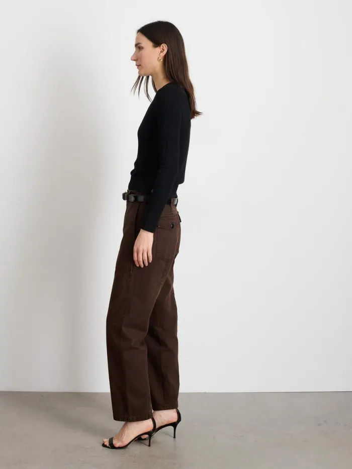 Alex Mill Neil Pant In Herringbone Espresso Women Pants