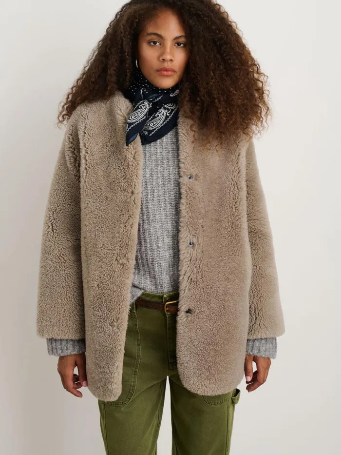 Alex Mill Owen Barry X Alex Mill Mae Shearling Coat Women Jackets Outerwear