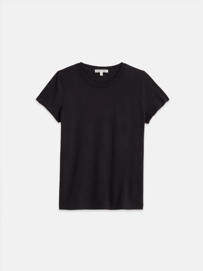 Alex Mill Prospect Tee In Cotton Jersey Black Women Tees Tanks
