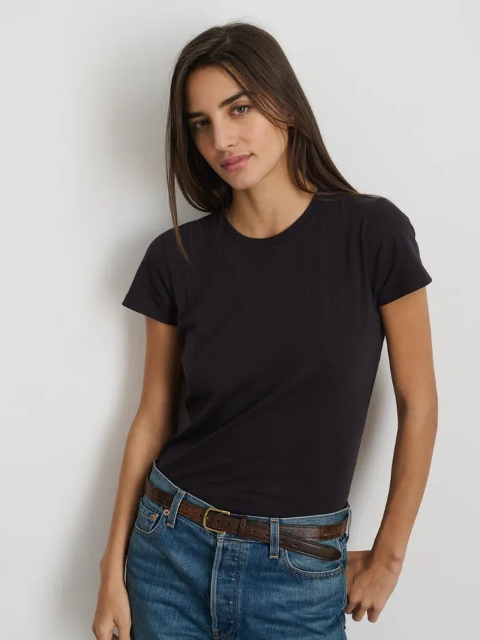 Alex Mill Prospect Tee In Cotton Jersey Black Women Tees Tanks