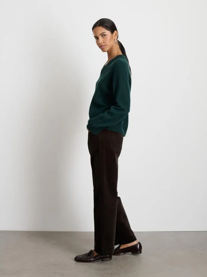 Alex Mill Rowan VNeck In Cashmere Cypress Green Women Sweaters