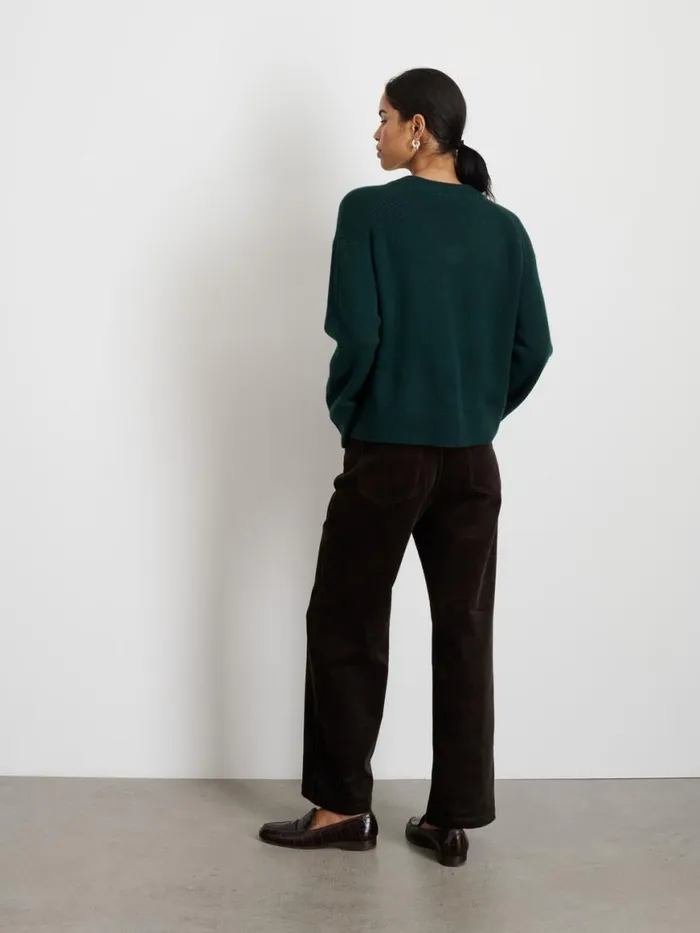 Alex Mill Rowan VNeck In Cashmere Cypress Green Women Sweaters