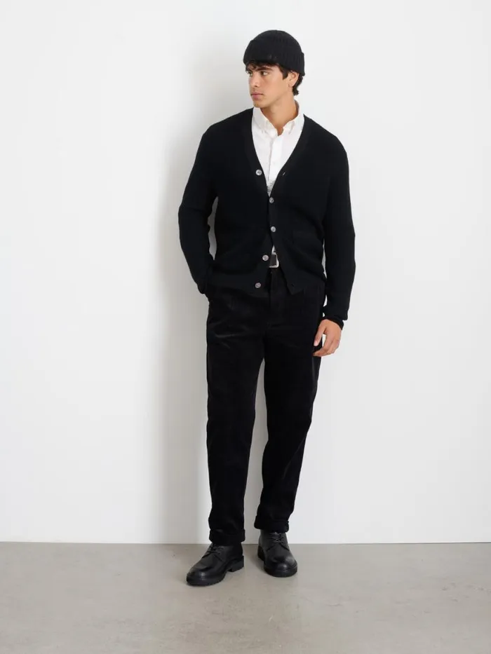 Alex Mill Samuel Cardigan In Wool Black Men Sweaters Sweatshirts
