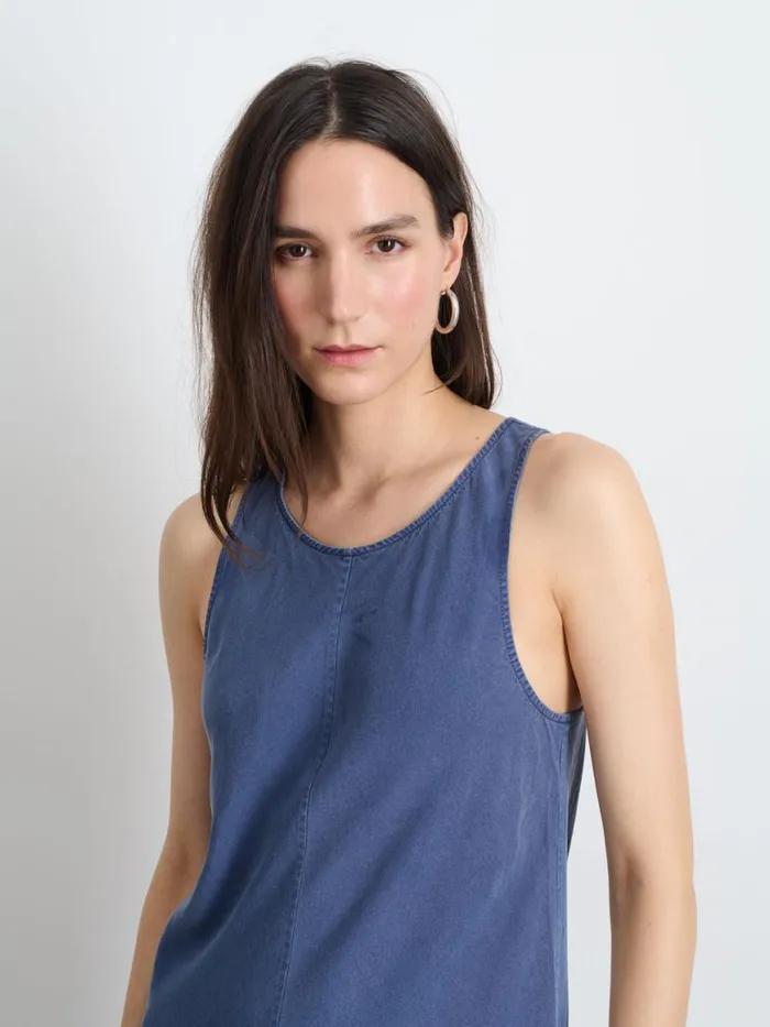 Alex Mill Scarlett Slip Dress Dusty Blue Women Dresses Skirts