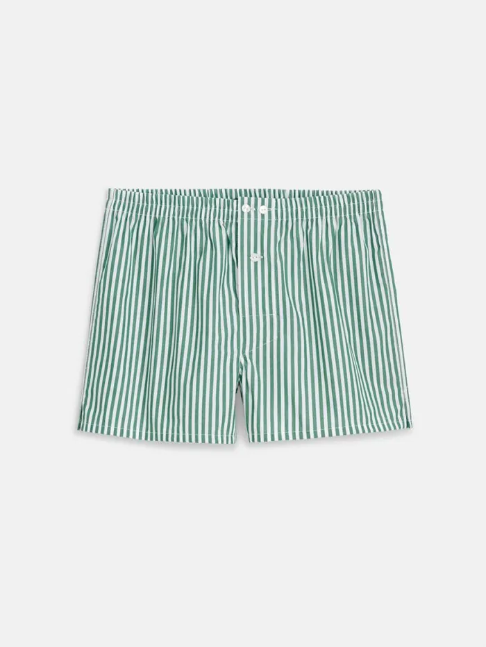 Alex Mill Schostal X Alex Mill Boxer Shorts Green Stripe Men Pajamas Slippers Alex Mill Schostal X Alex Mill Boxer Shorts Green Stripe Men Pajamas Slippers
