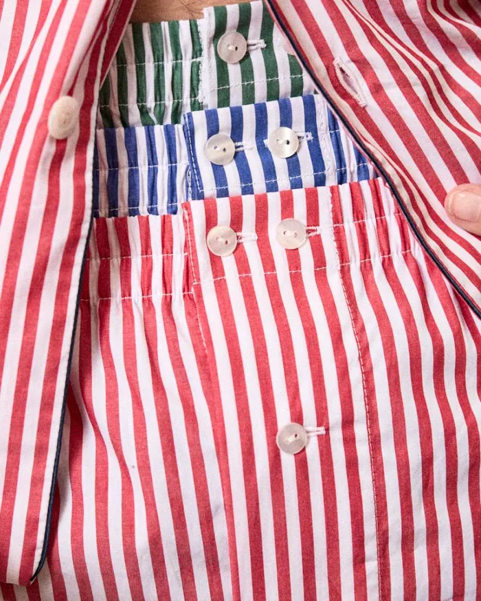 Alex Mill Schostal X Alex Mill Boxer Shorts Navy Stripe Men Pajamas Slippers