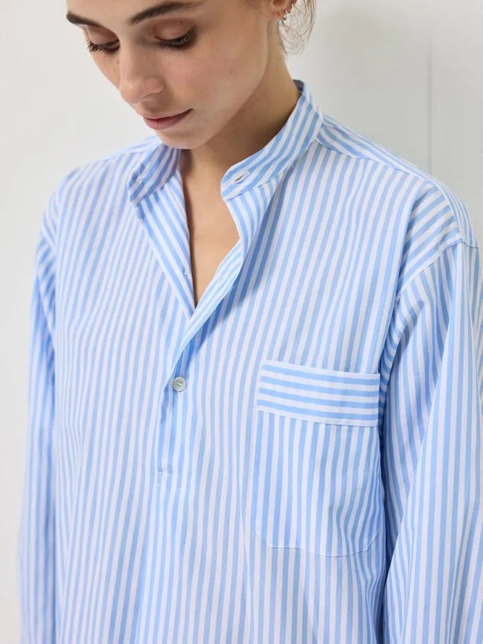 Alex Mill Schostal X Alex Mill Nightshirt Sky Blue Stripes Women Pajamas Slippers