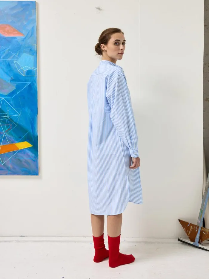 Alex Mill Schostal X Alex Mill Nightshirt Sky Blue Stripes Women Pajamas Slippers