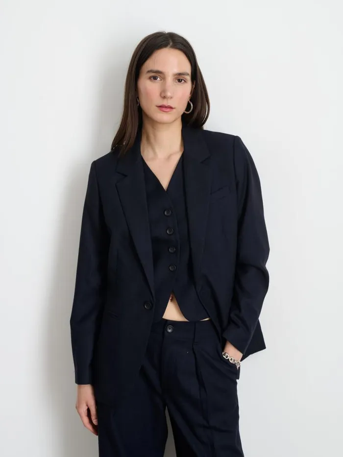 Alex Mill Soho Blazer In Wool Dark Navy Women Set Dressing