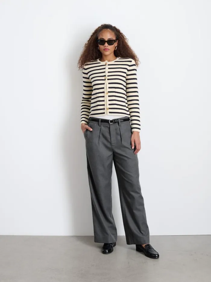 Alex Mill Soho Trouser In Wool Charcoal Women Pants