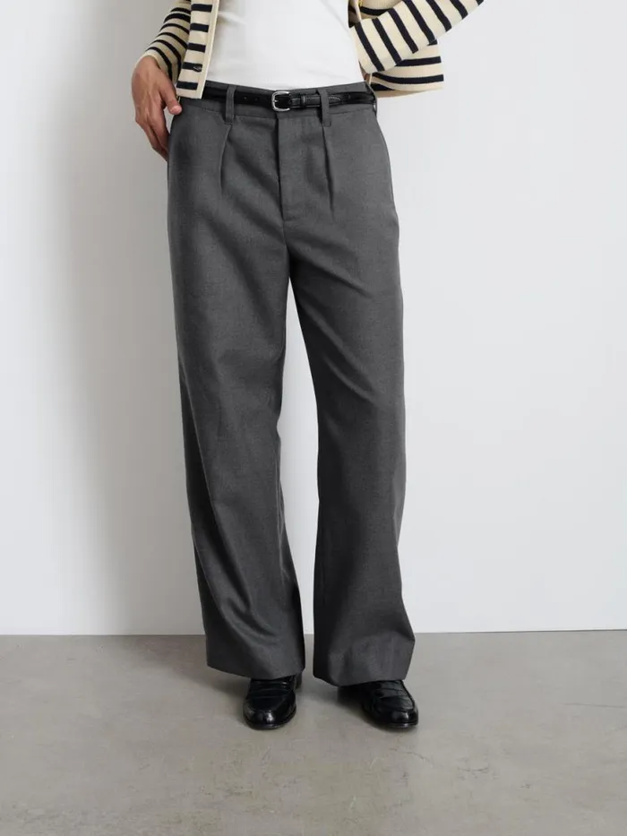Alex Mill Soho Trouser In Wool Charcoal Women Pants