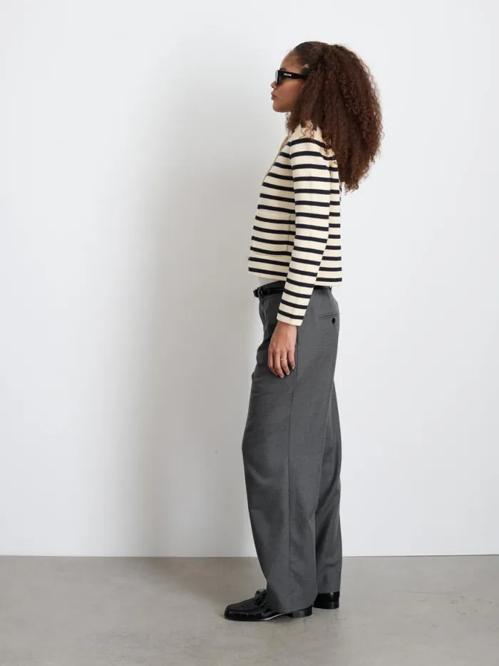 Alex Mill Soho Trouser In Wool Charcoal Women Pants