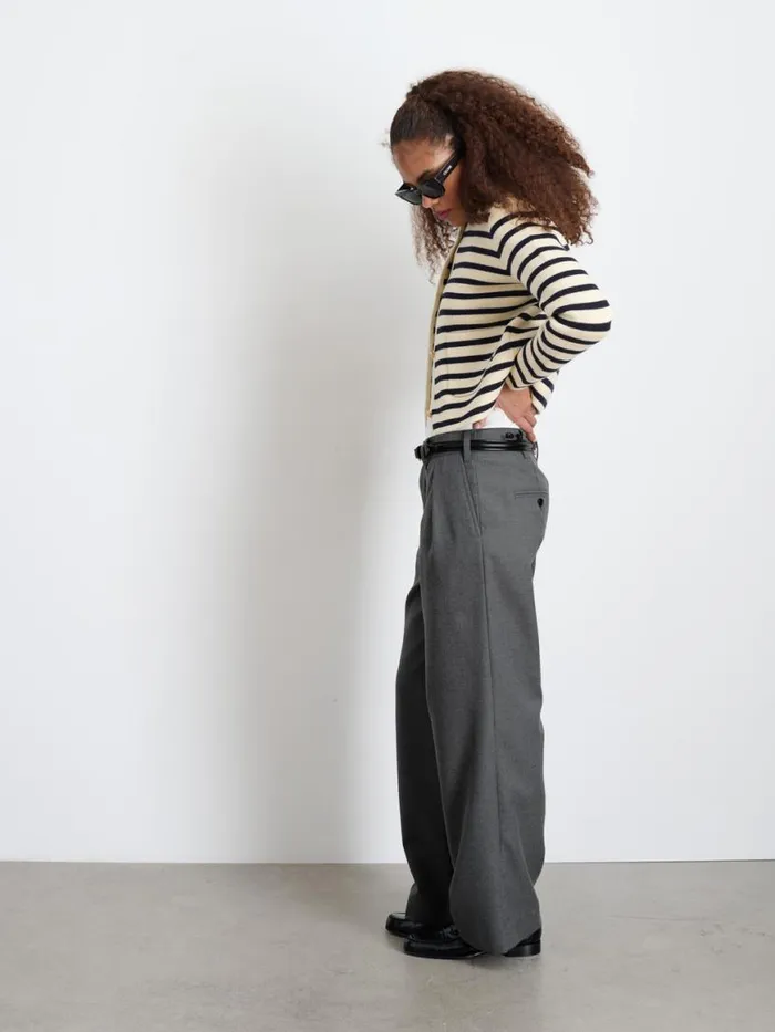 Alex Mill Soho Trouser In Wool Charcoal Women Pants