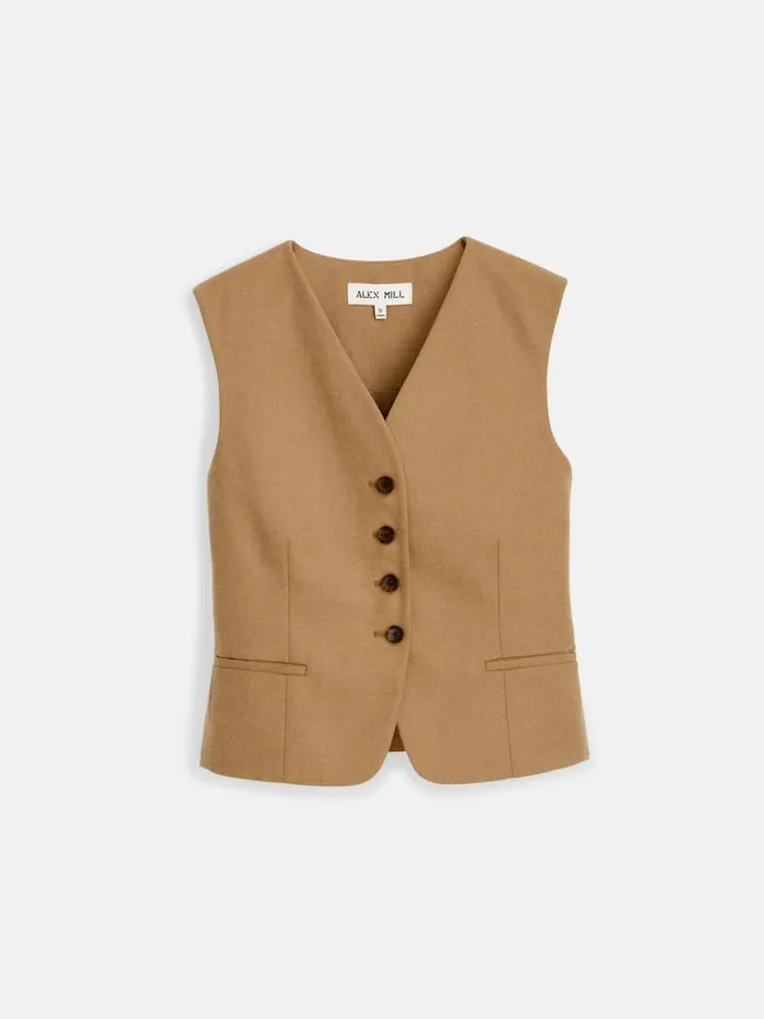 Alex Mill Soho Vest In Wool Camel Women Set Dressing
