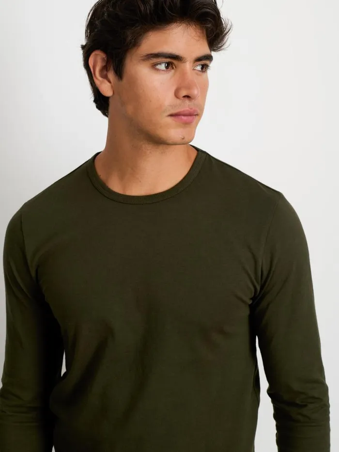 Alex Mill Standard LongSleeve TShirt In Slub Cotton Deep Forest Men Tees Polos