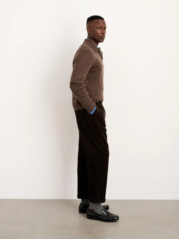 Alex Mill Standard Pleated Pant In Corduroy Chocolate Men Pants