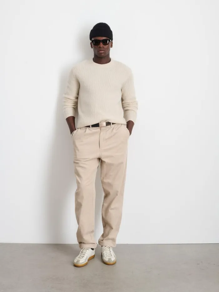 Alex Mill Standard Pleated Pant In Corduroy Cloud Grey Men Suiting Blazers