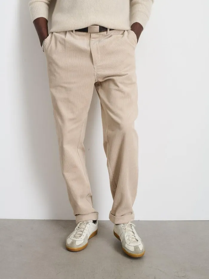 Alex Mill Standard Pleated Pant In Corduroy Cloud Grey Men Suiting Blazers