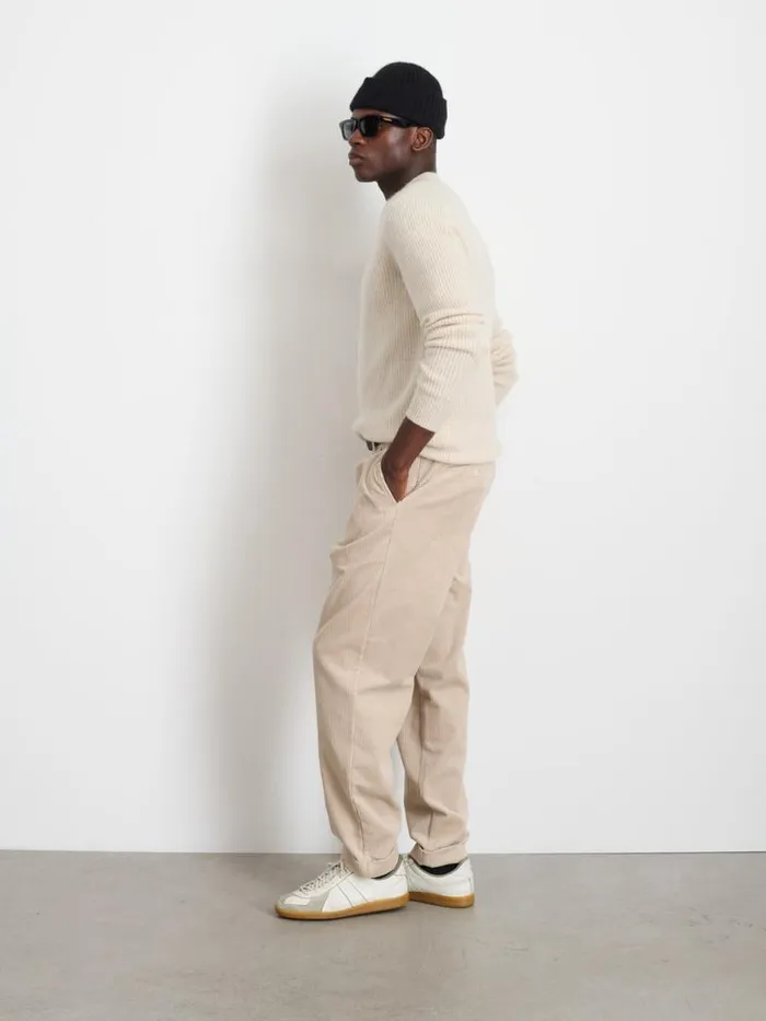 Alex Mill Standard Pleated Pant In Corduroy Cloud Grey Men Suiting Blazers