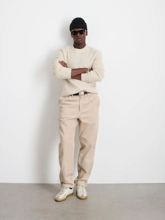 Alex Mill Standard Pleated Pant In Corduroy Cloud Grey Men Suiting Blazers