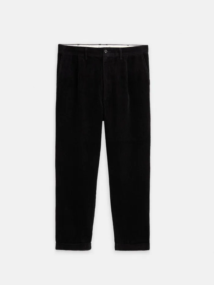 Alex Mill Standard Pleated Pant In Corduroy Long Inseam Black Men Suiting Blazers