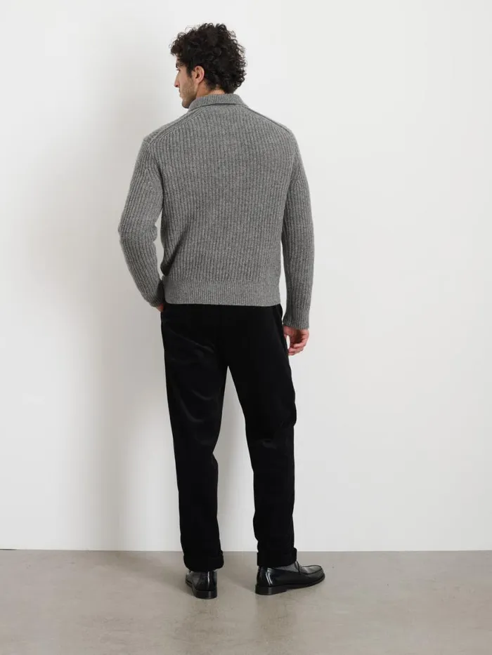 Alex Mill Standard Pleated Pant In Corduroy Long Inseam Black Men Suiting Blazers