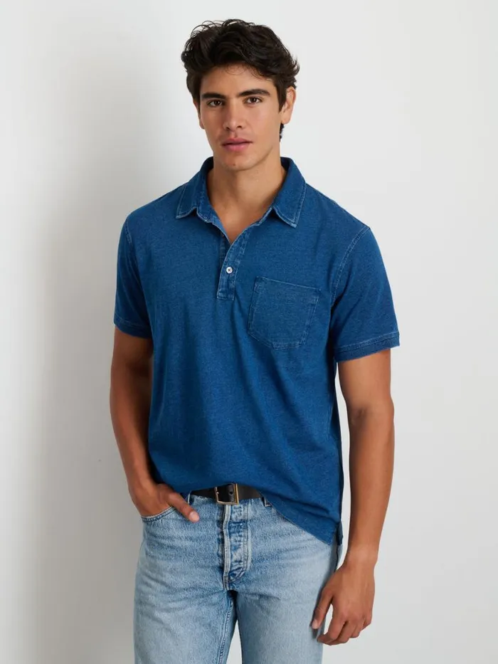 Alex Mill Standard Polo In Indigo Slub Cotton Men Tees Polos