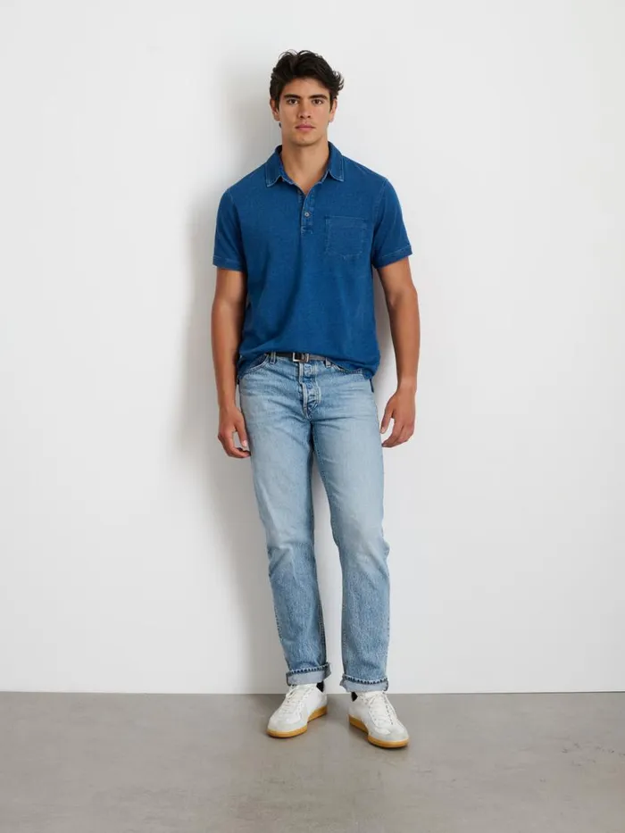 Alex Mill Standard Polo In Indigo Slub Cotton Men Tees Polos