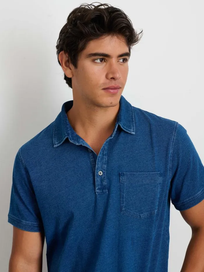 Alex Mill Standard Polo In Indigo Slub Cotton Men Tees Polos